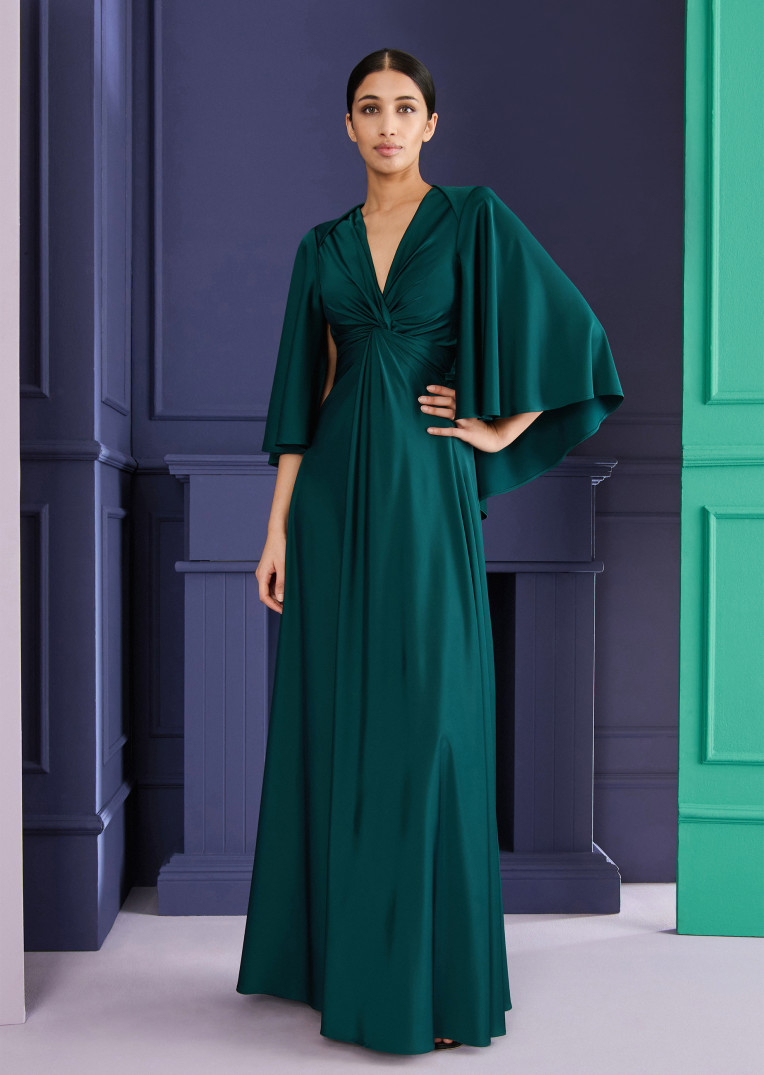 Blue green long gown hotsell